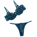 Kit 4 Conjunto Pandora/ Lingerie em renda sem bojo com aro, alças reguláveis e calcinha fio