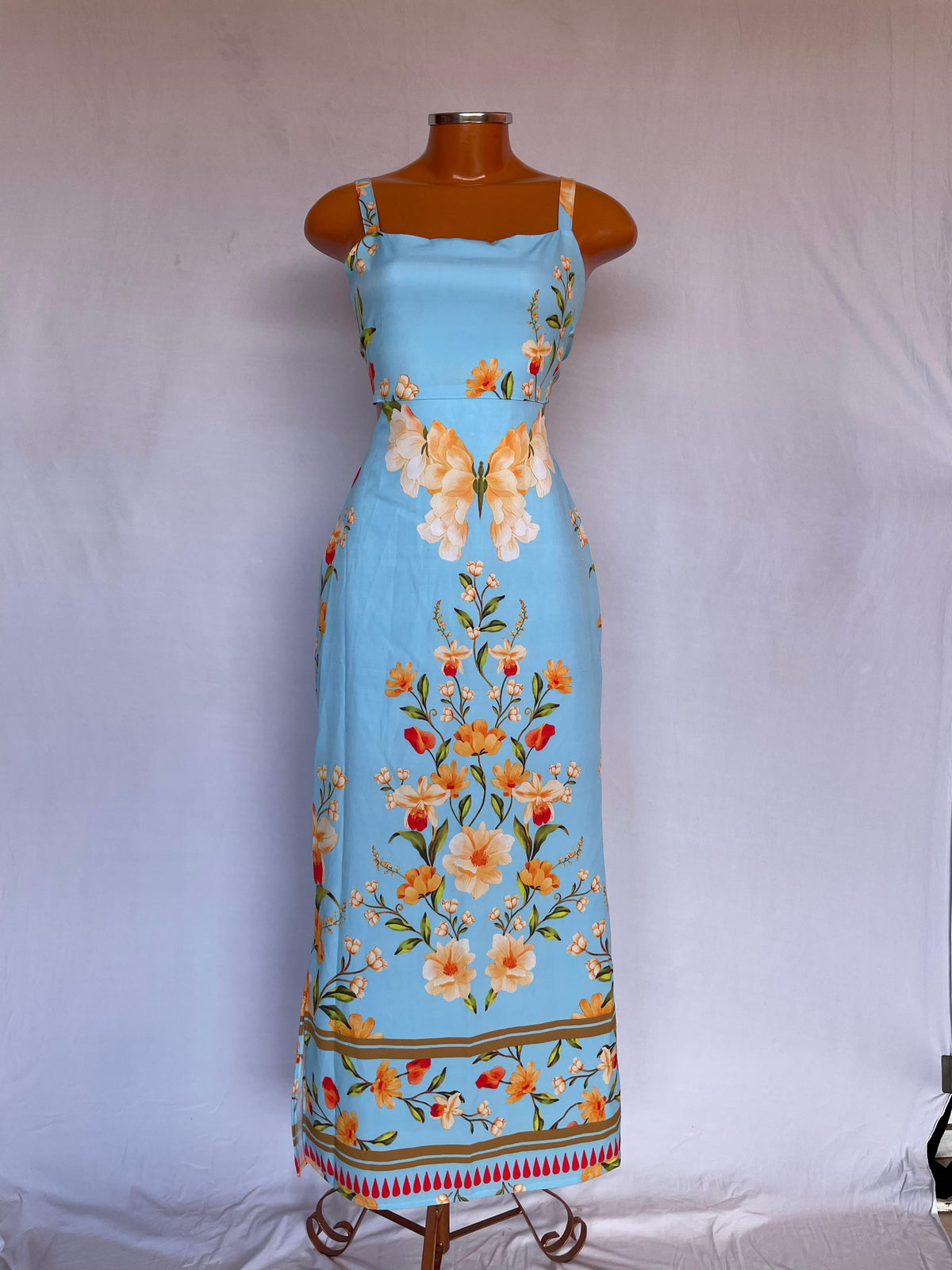 Vestido Louise Longo Feminino Estampado Estilo Farm