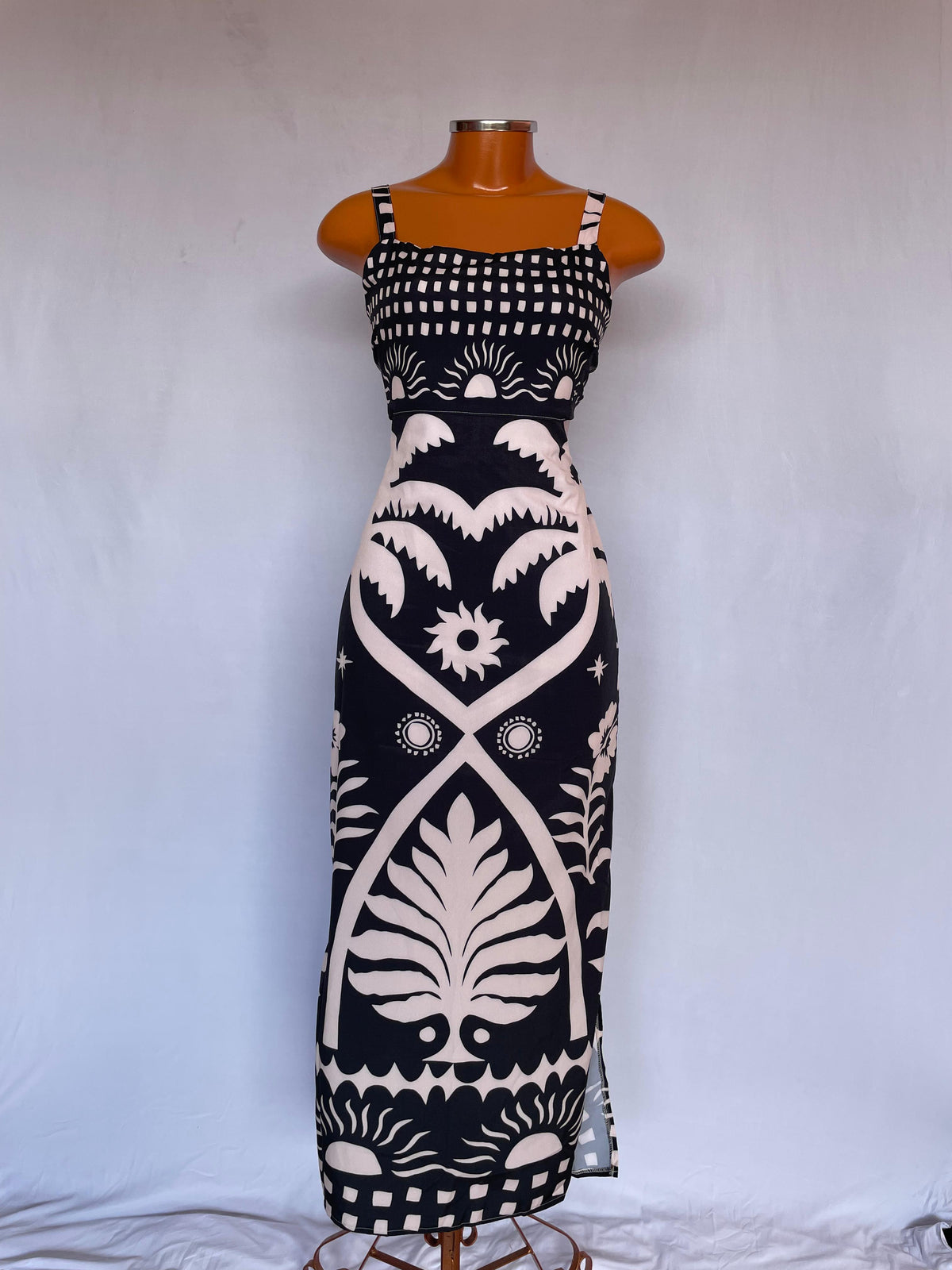 Vestido Louise Longo Feminino Estampado Estilo Farm