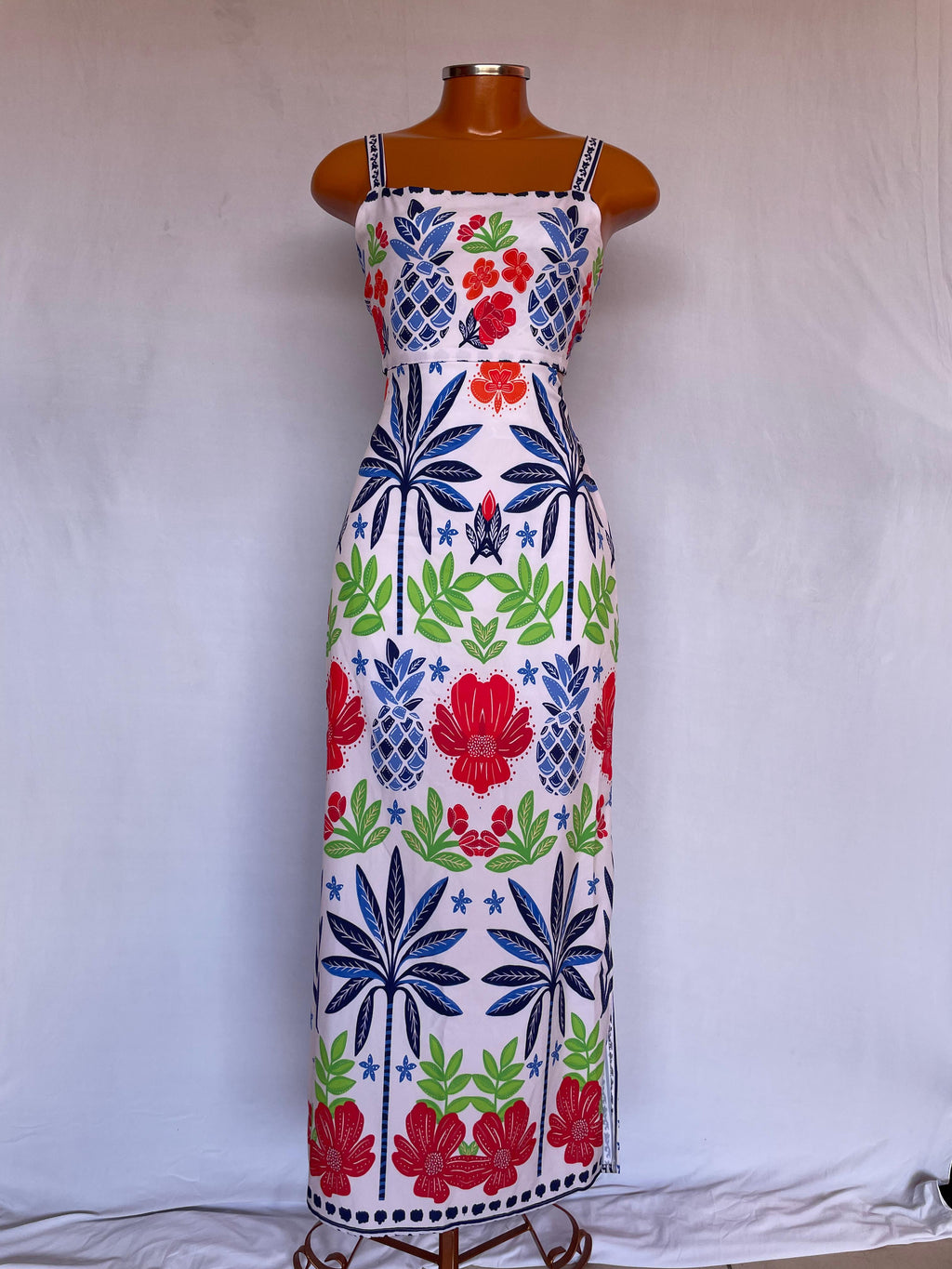 Vestido Louise Longo Feminino Estampado Estilo Farm