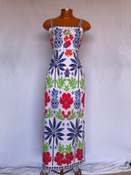 Vestido Louise Longo Feminino Estampado Estilo Farm