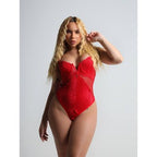 Body Jade em Renda com Decote em V e Abertura Inferior