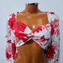 Branco Vermelho Florado
