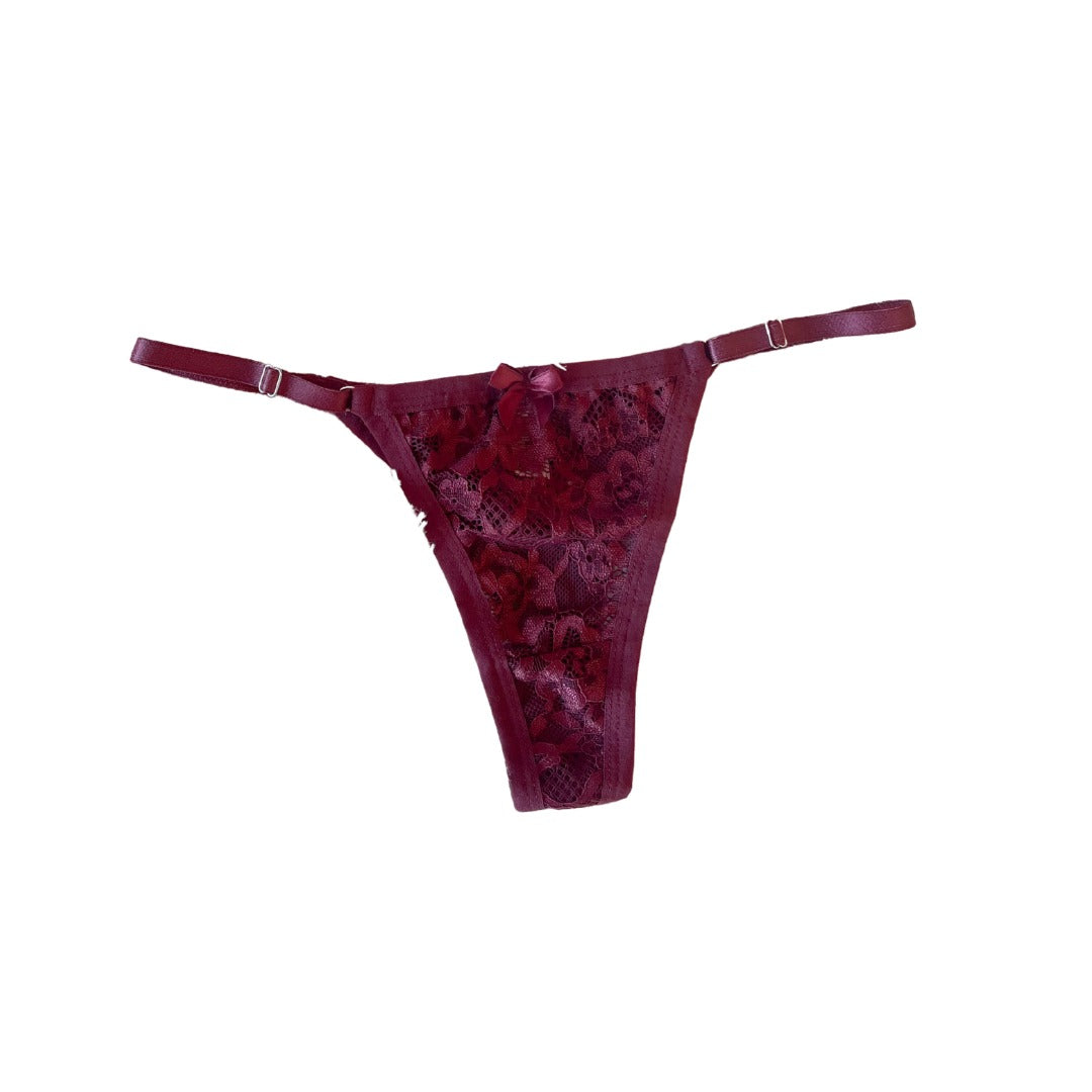 Calcinha Pandora / Calcinha Fio em renda, Alças ajustáveis, com forro