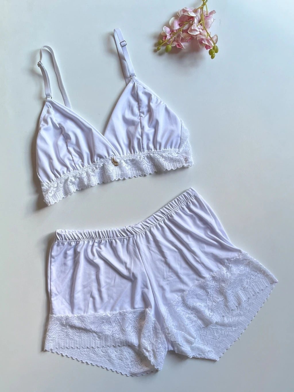 Baby Doll Andressa Adulto Microfibra e Renda Sensual
