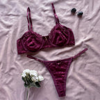 Kit 10 Conjunto Pandora/ Lingerie em renda sem bojo com aro, alças reguláveis e calcinha fio - diversas cores e tamanhos