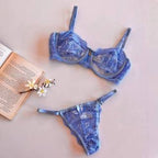 Conjunto Afrodite - Tule transparente com detalhes floral, Tule e Renda