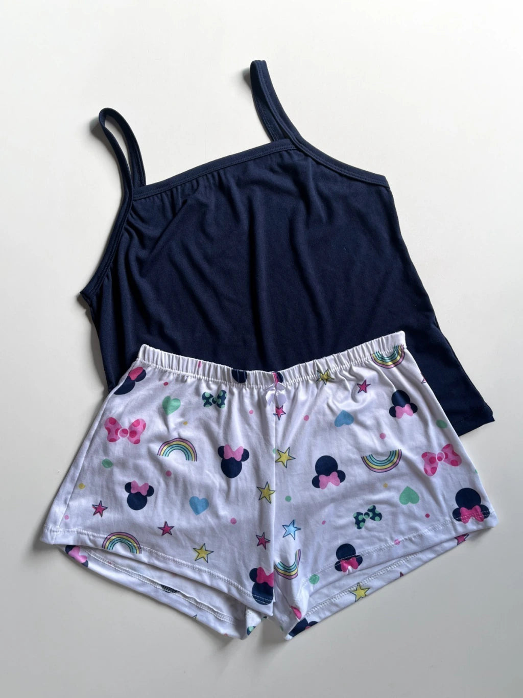 Baby Doll Ana no suede com estampas divertidas e alças finas