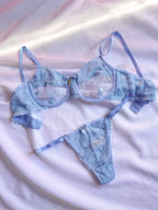 Conjunto Afrodite - Tule transparente com detalhes floral, Tule e Renda
